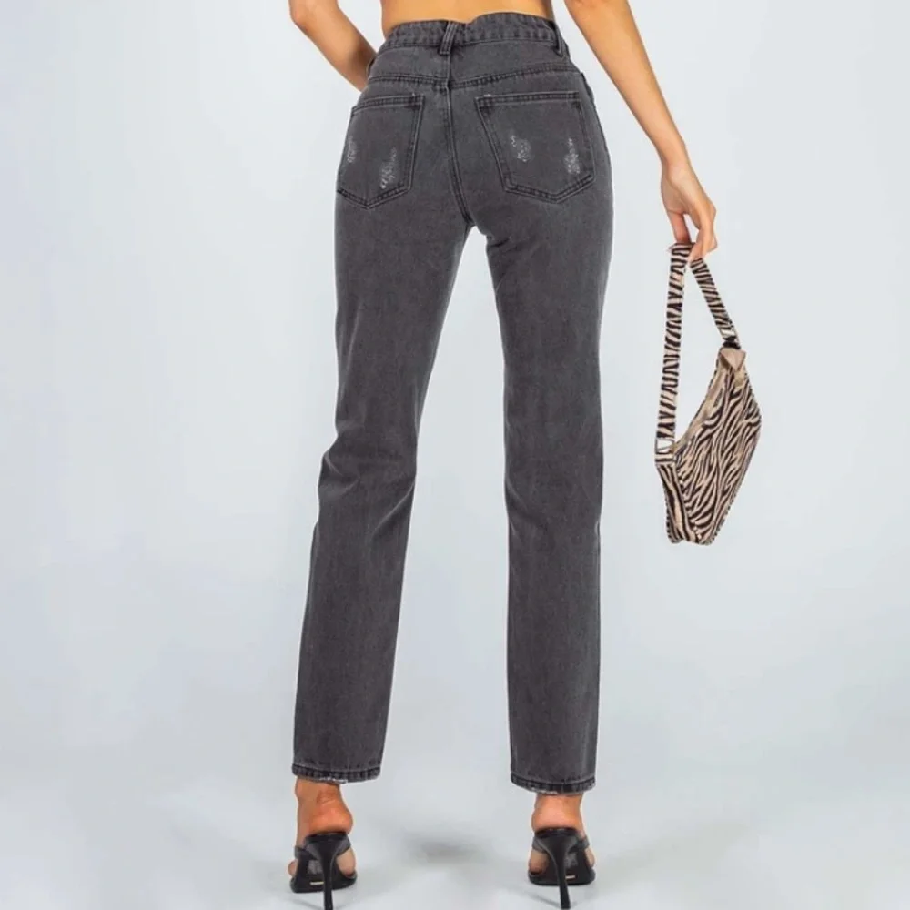Princess Polly Zaneta washed black ripped skinny jeans size 12